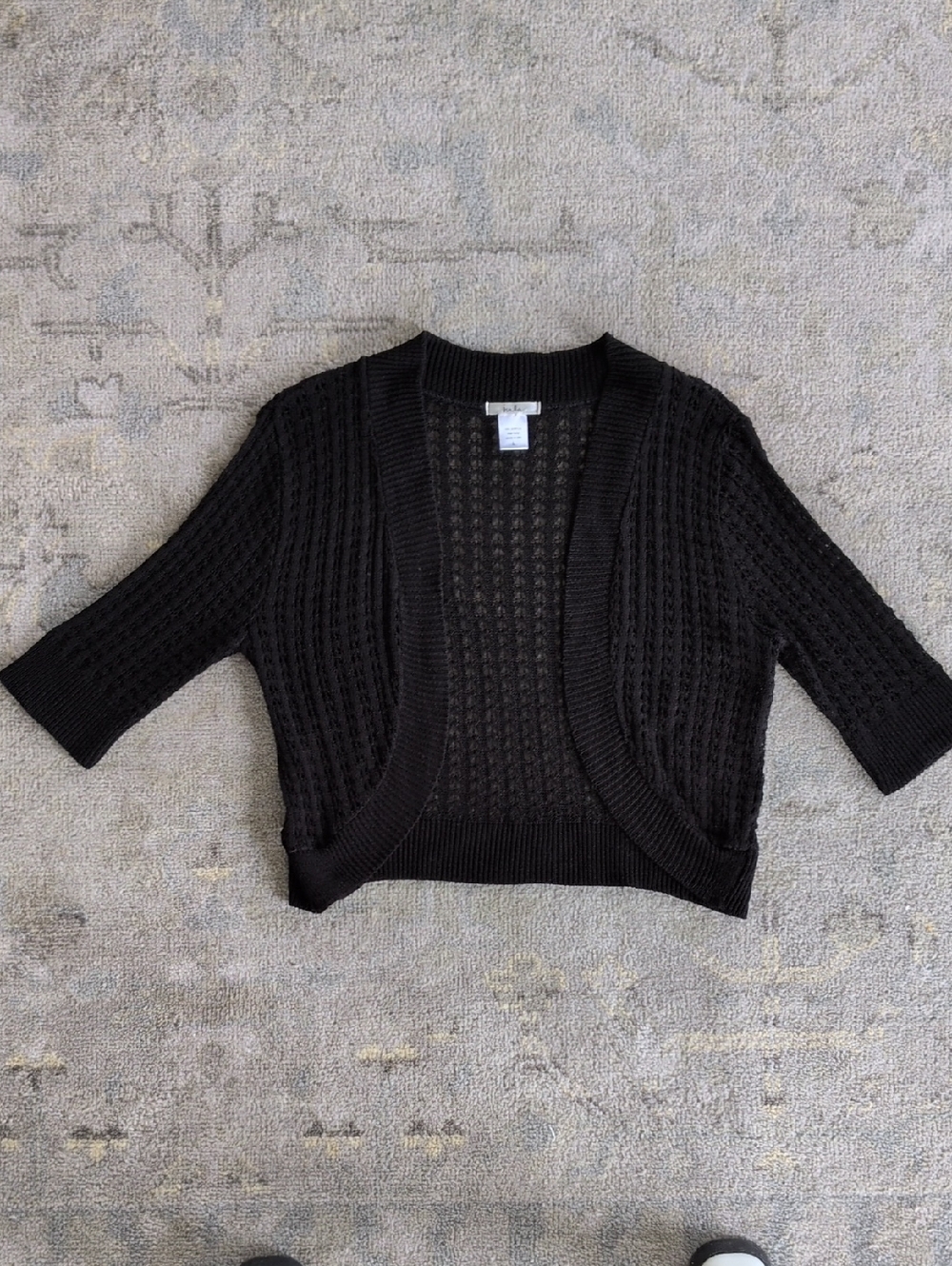Black Open-Front Women's Knit Bolero Sweater